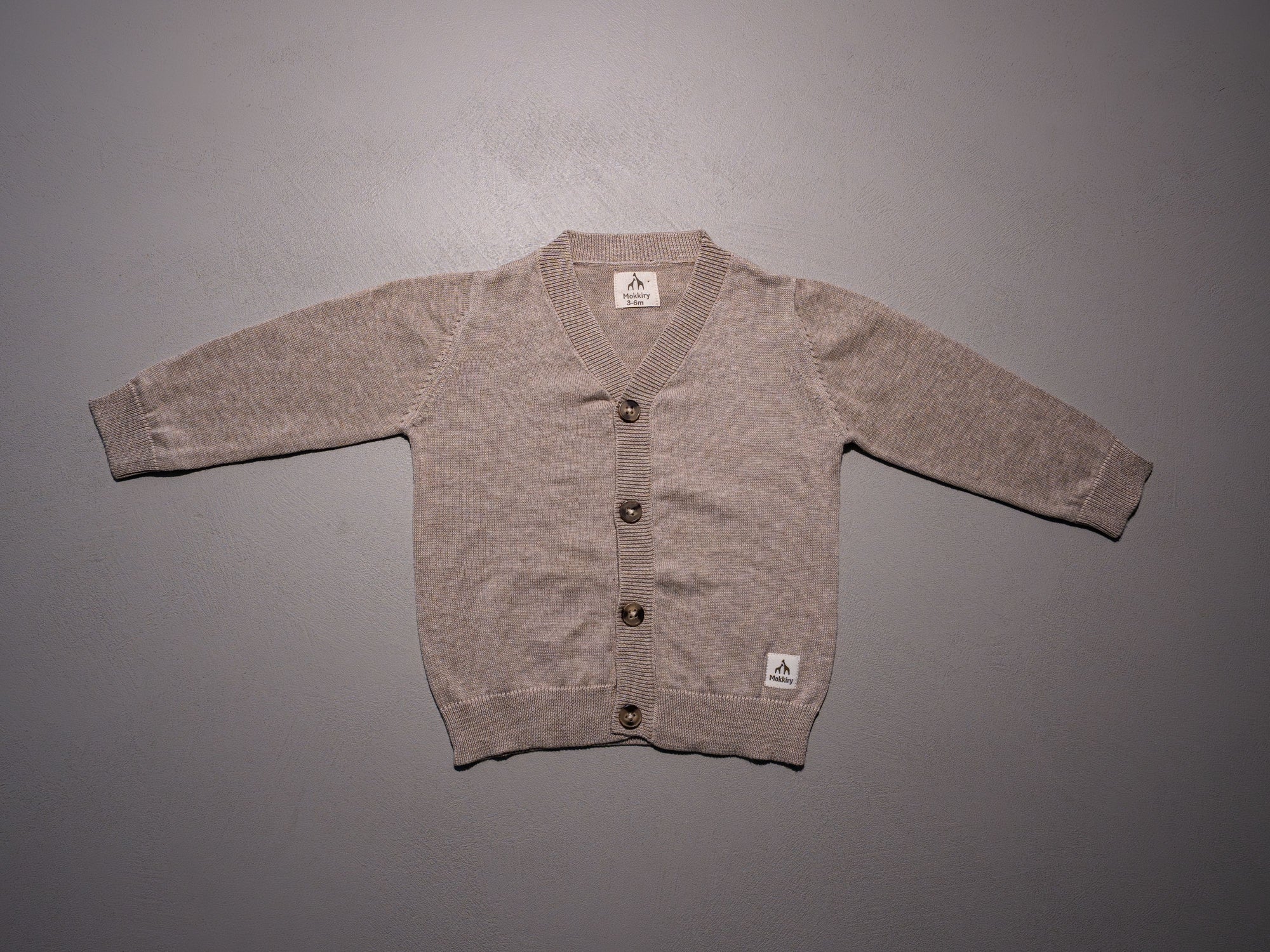 CARDIGAN SCOLLO SABBIA CHIARA