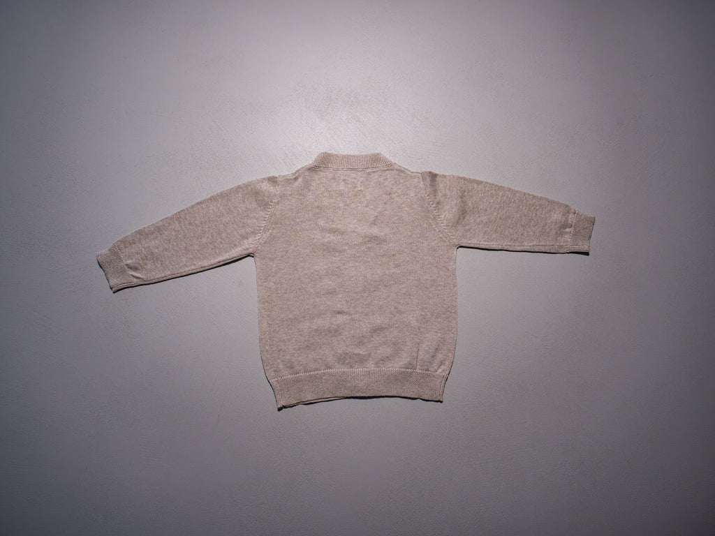 CARDIGAN SCOLLO SABBIA CHIARA