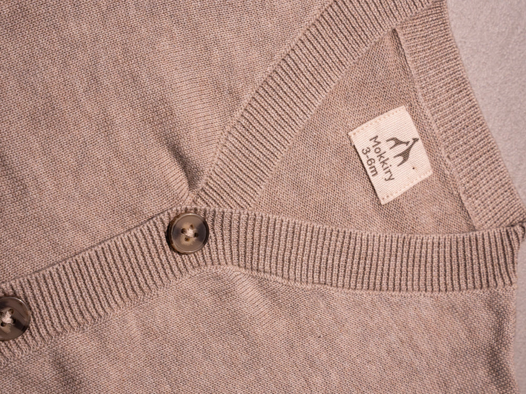 CARDIGAN SCOLLO SABBIA CHIARA