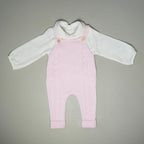 SALOPETTE IN MAGLIA ROSA CON CAMICIA