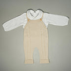 SALOPETTE IN MAGLIA BEIGE CON CAMICIA