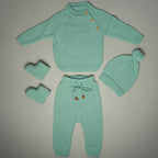 COMPLETINO CAREZZA IN MAGLIA VERDE ACQUA