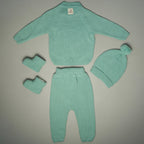 COMPLETINO CAREZZA IN MAGLIA VERDE ACQUA