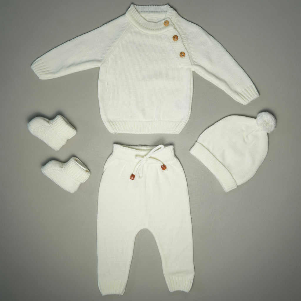 COMPLETINO CAREZZA IN MAGLIA CREMA