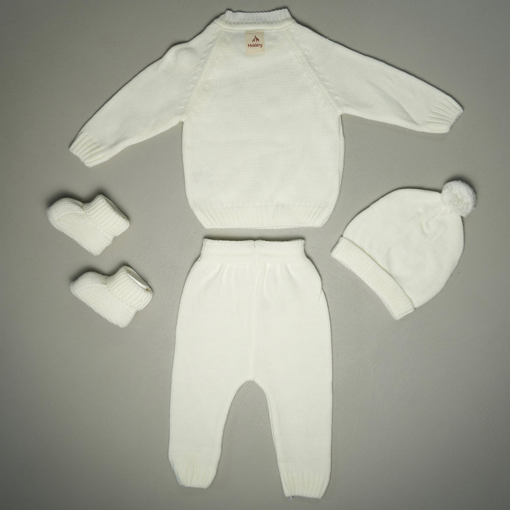 COMPLETINO CAREZZA IN MAGLIA CREMA