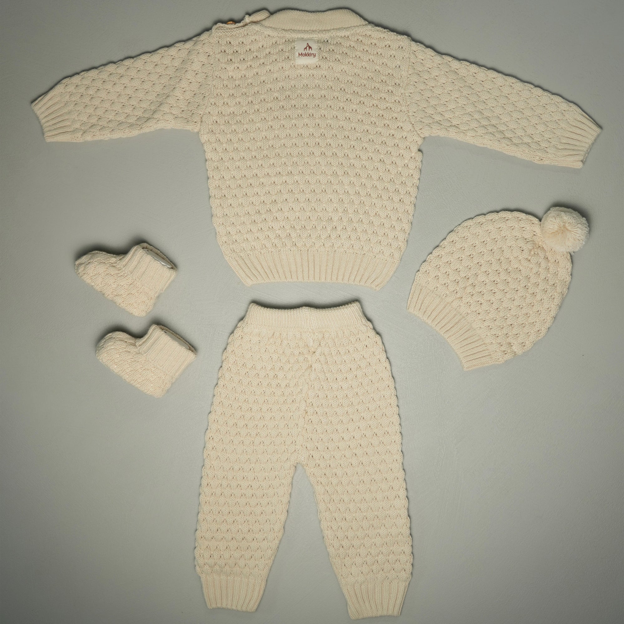 COMPLETINO NUVOLA IN MAGLIA BEIGE