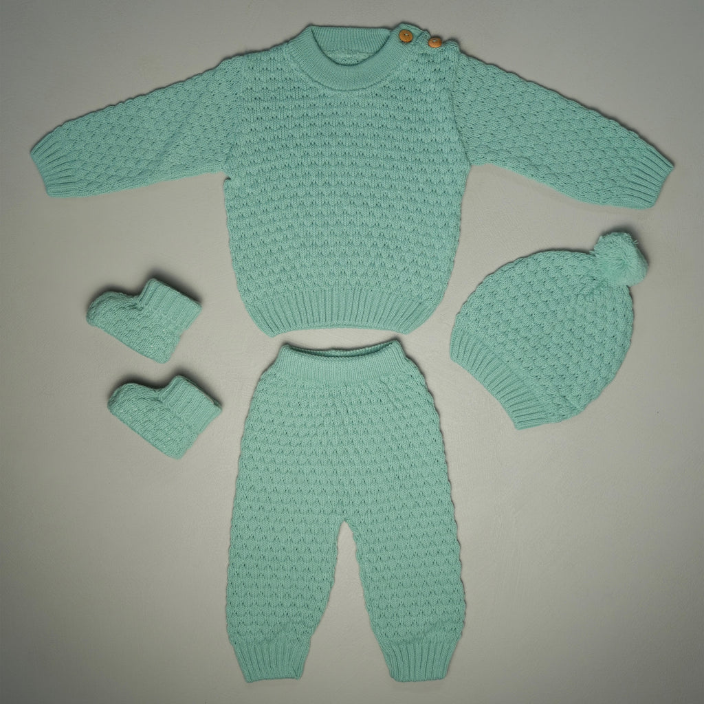 COMPLETINO NUVOLA IN MAGLIA VERDE ACQUA