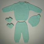 COMPLETINO NUVOLA IN MAGLIA VERDE ACQUA