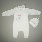 TUTINA CON COLLETTO E CAPPELLINO IN COTONE