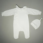 TUTINA CON COLLETTO E CAPPELLINO IN COTONE