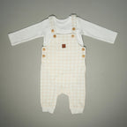 SALOPETTE IN COTONE MARSHMALLOW CON BODY MANICA LUNGA