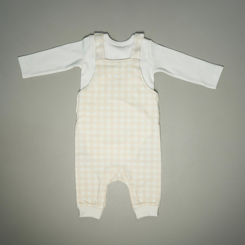 SALOPETTE IN COTONE MARSHMALLOW CON BODY MANICA LUNGA