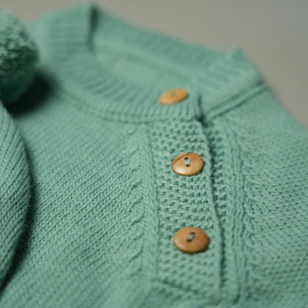 COMPLETINO CAREZZA IN MAGLIA VERDE ACQUA