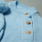 COMPLETINO CAREZZA IN MAGLIA AZZURRO