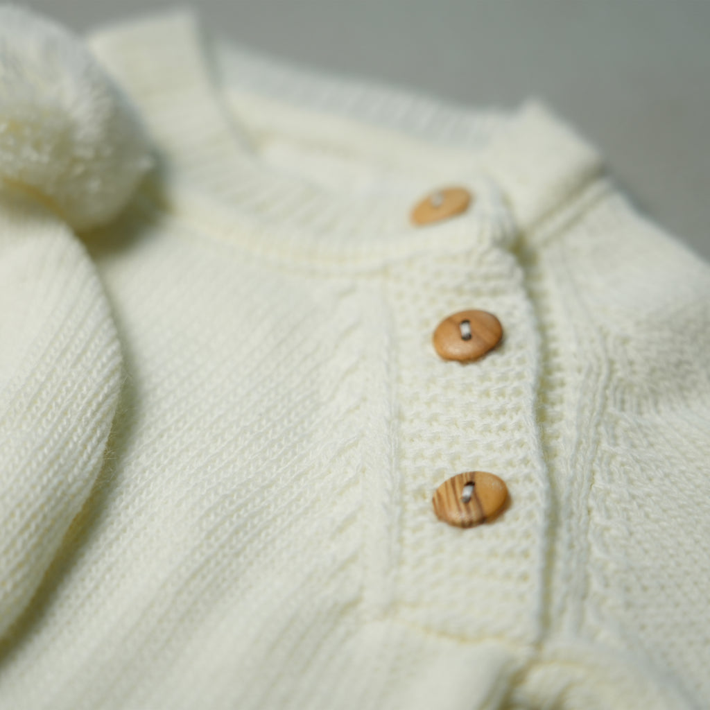 COMPLETINO CAREZZA IN MAGLIA CREMA