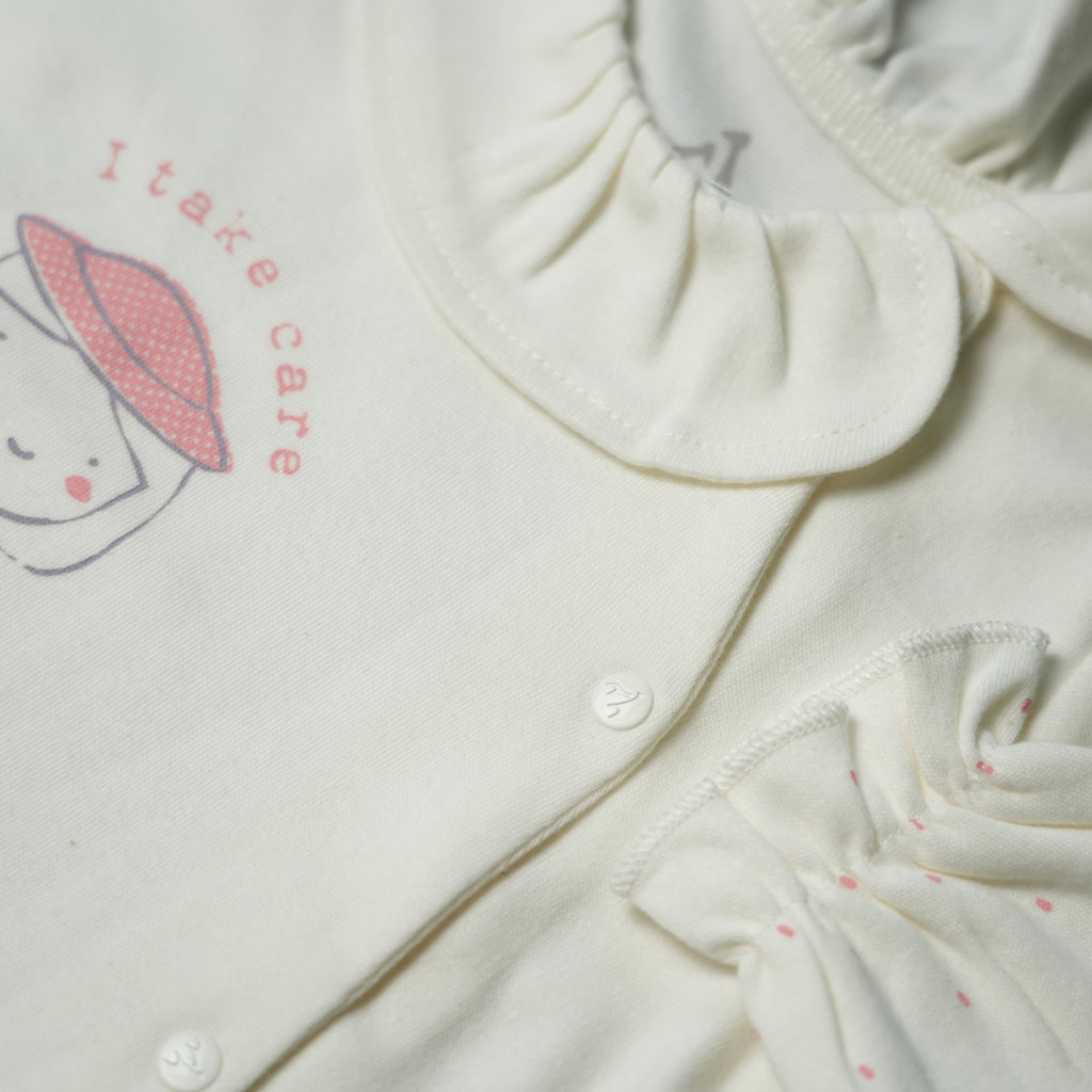 TUTINA CON COLLETTO E CAPPELLINO IN COTONE