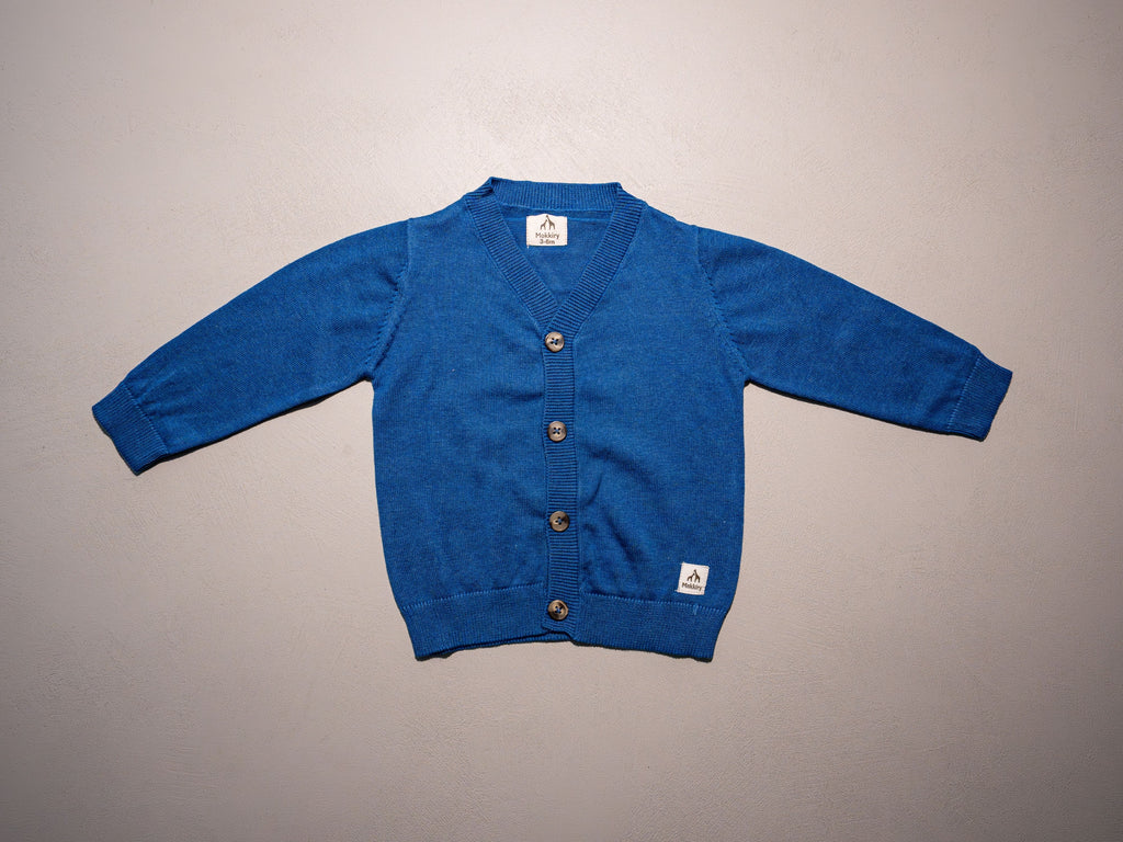 CARDIGAN SCOLLO BLU CARTA DA ZUCCHERO
