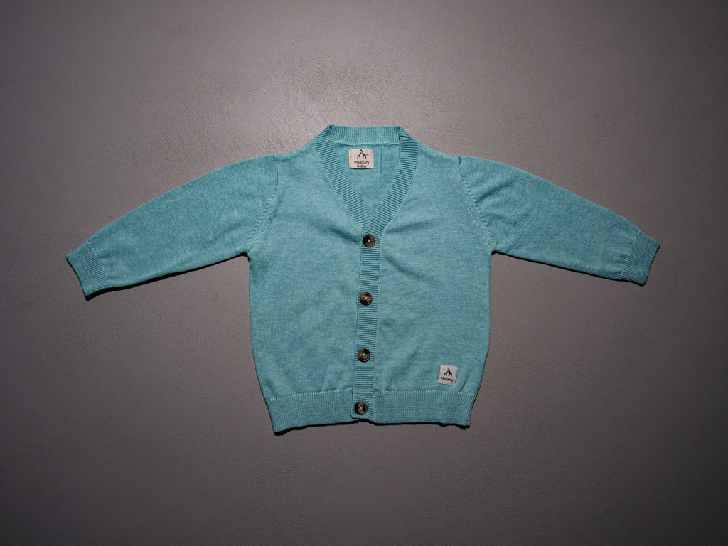 CARDIGAN SCOLLO VERDE ACQUA