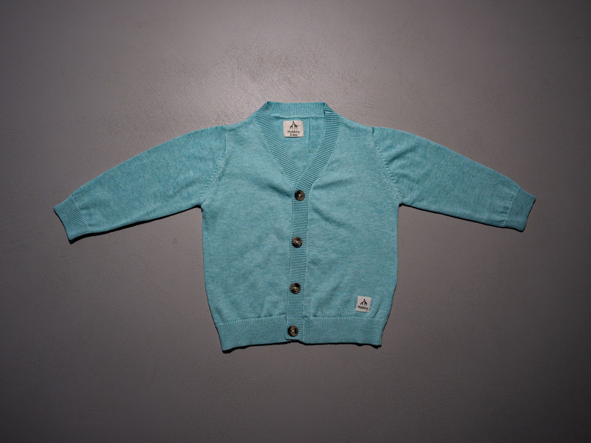 CARDIGAN SCOLLO VERDE ACQUA