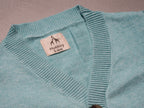 CARDIGAN SCOLLO VERDE ACQUA