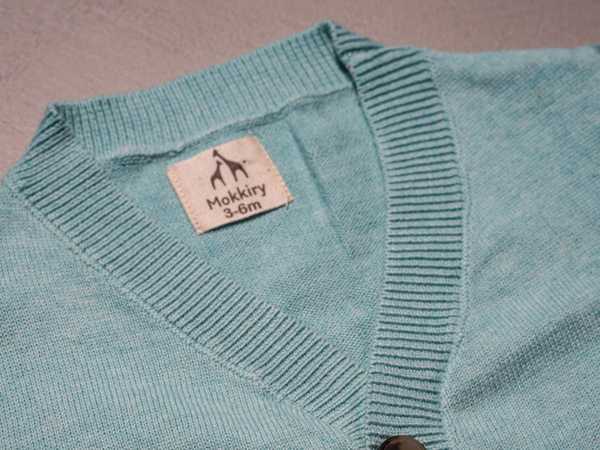 CARDIGAN SCOLLO VERDE ACQUA