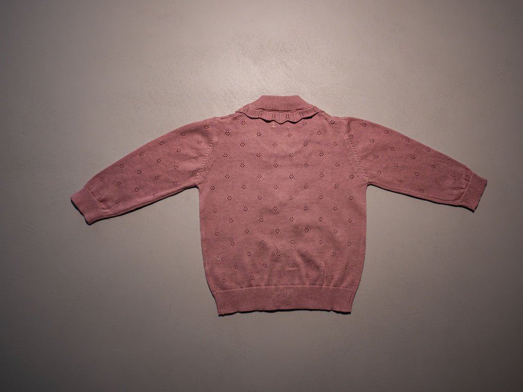 CARDIGAN GIROCOLLO ORO ROSATO