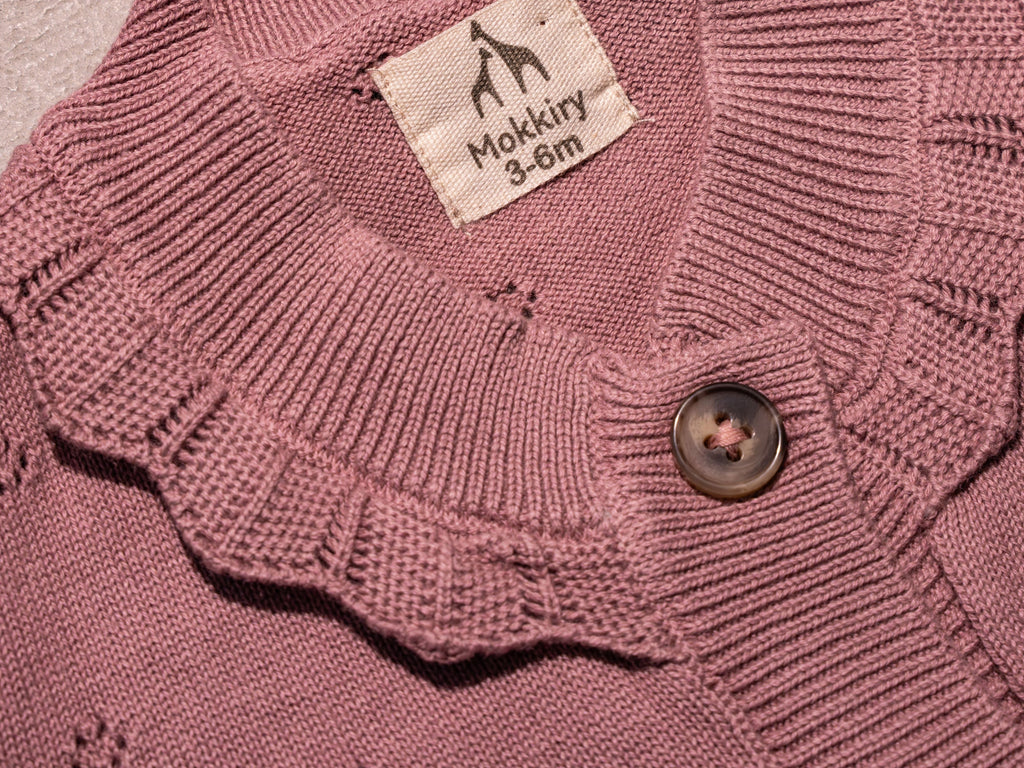 CARDIGAN GIROCOLLO ORO ROSATO