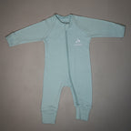 TUTINA CON ZIP AZZURRA 100% COTONE BIOLOGICO