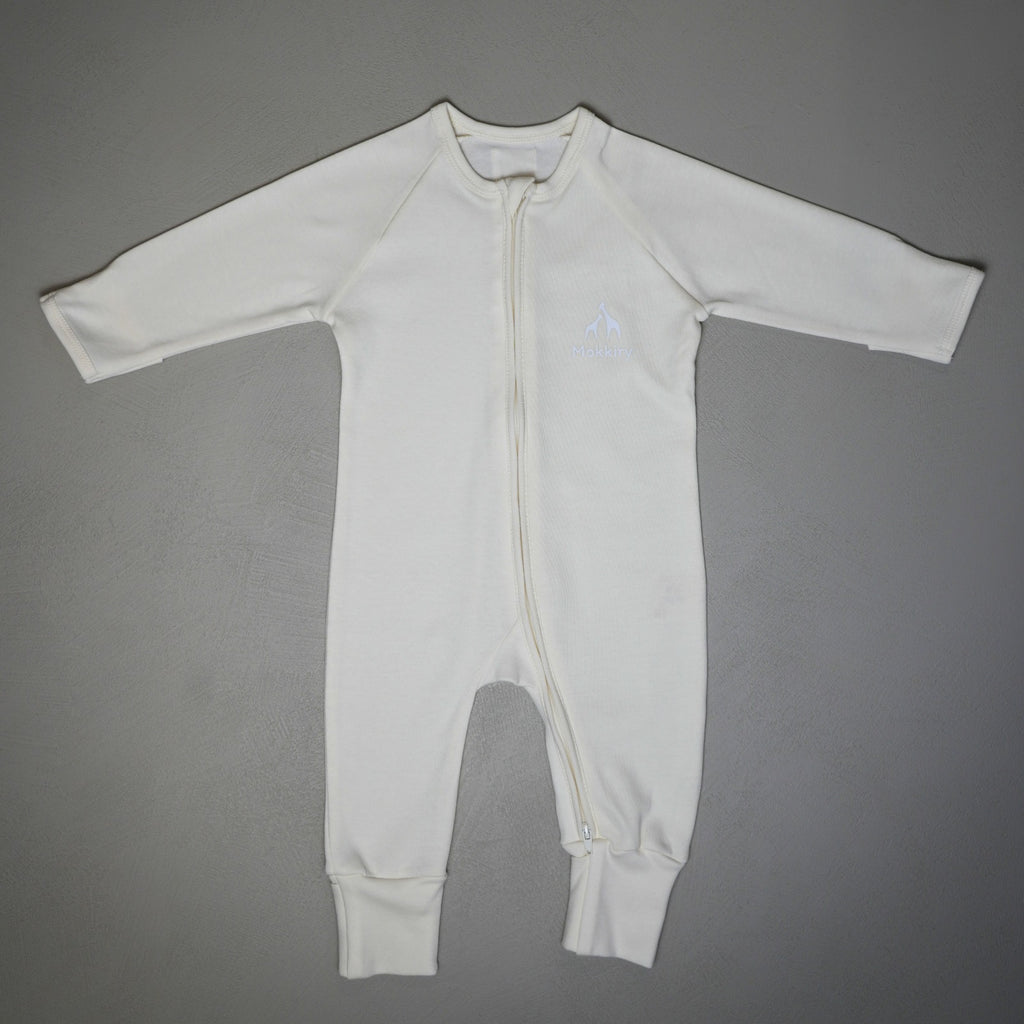 TUTINA CON ZIP MARSHMALLOW 100%COTONE BIOLOGICO