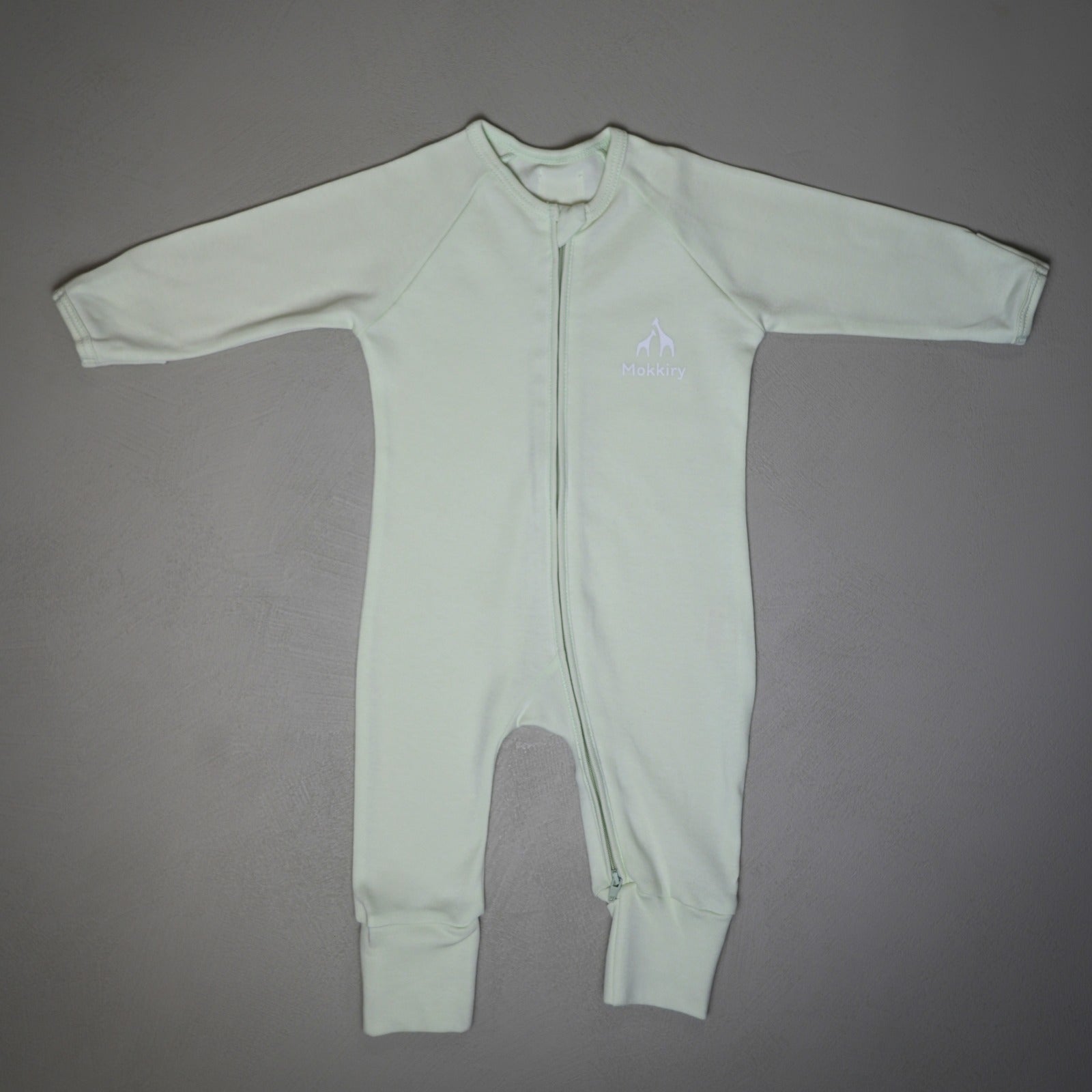 TUTINA CON ZIP VERDE MENTA 100%COTONE BIOLOGICO